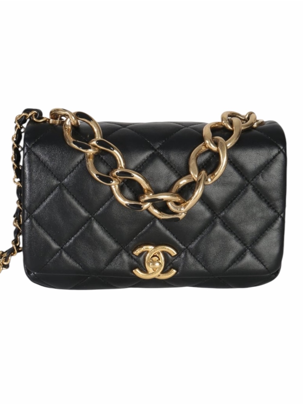 Chanel Lambskin Color Match Quilted Chain Bag with Box & COA Full Inclusion
